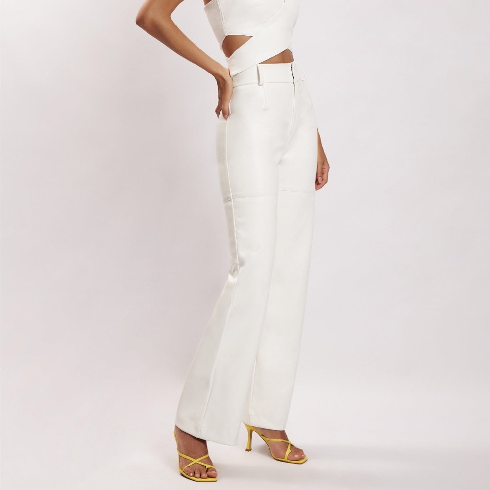 Meshki | White Leather Pants